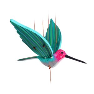 mobile bois artisanal colibri vert