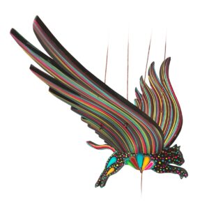 mobile bois artisanal chat ailé gato alebrije