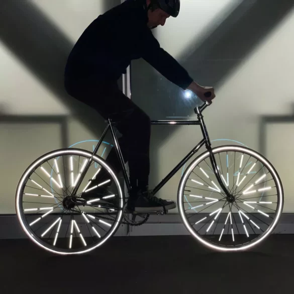Réflecteurs roue de vélo fluo rainette Play Café