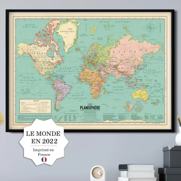 Affiche carte du monde Papus Edition Play Café