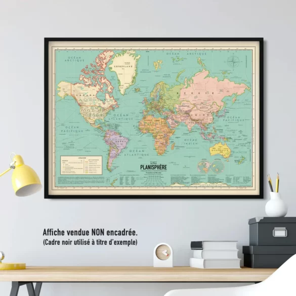Affiche carte du monde Papus Edition Play Café